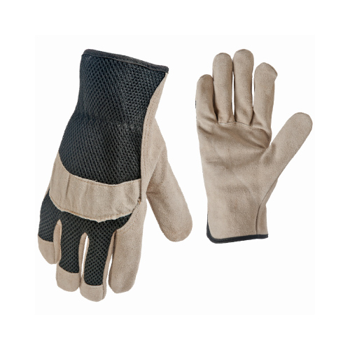 Suede/Mesh Work Gloves, Men's XL