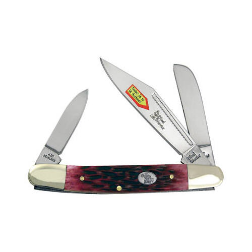 Wrangler Pocket Knife, 3-Blade, Cancun Blue/Bone Handle