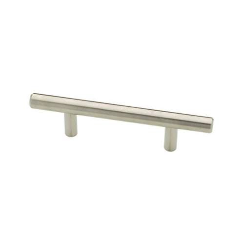 Cabinet Bar Pull, Stainless Steel, 3-In.