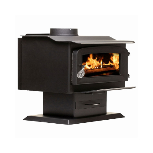 US Stove AW1120E-P Ashley Hearth Wood Stove Pedestal Stove, 22-1/2 in W, 21-1/2 in D, 29.8 in H, 68000 Btu Heating