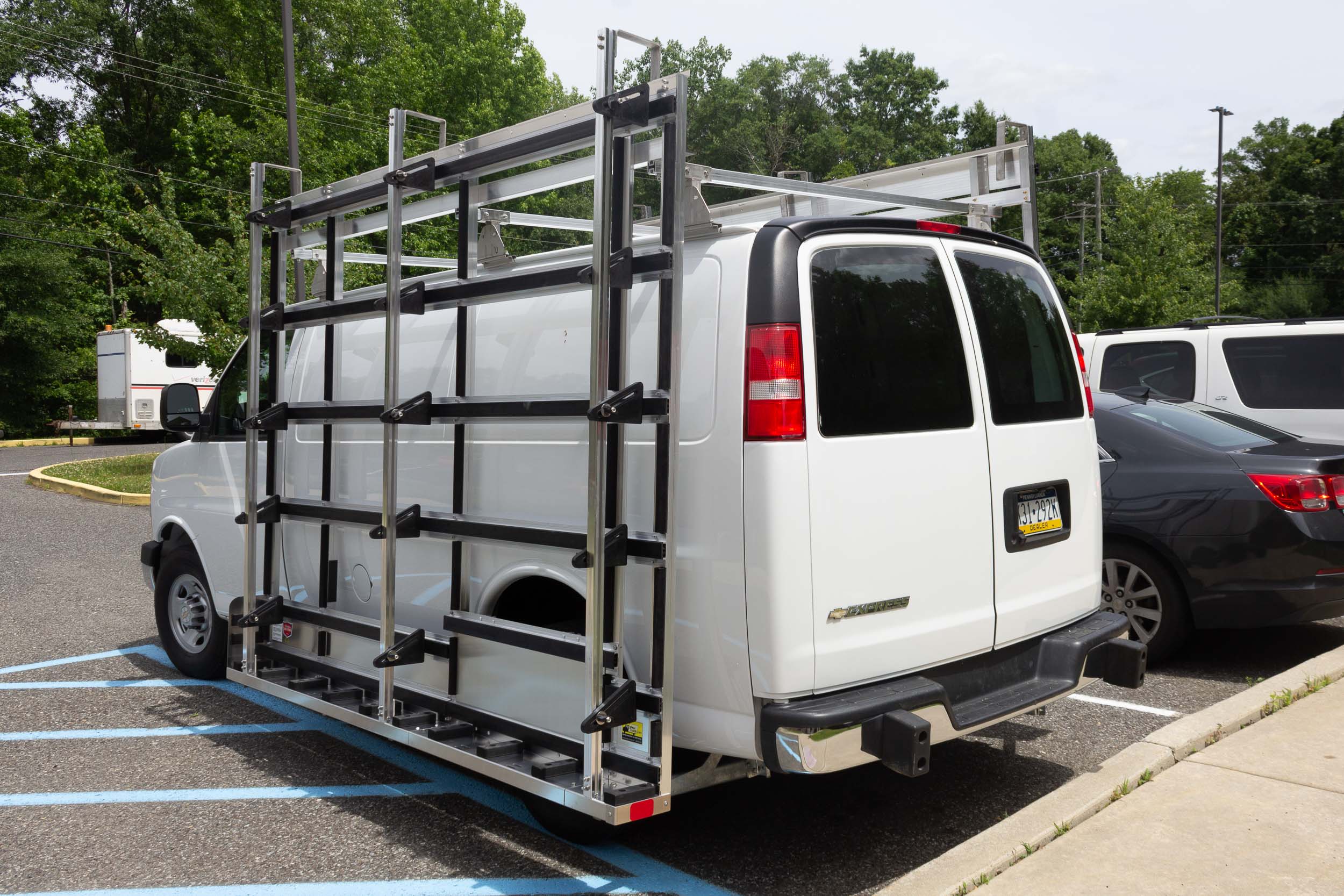 Chevy Express Glass Rack Van Racking Vans With Glass Frails For