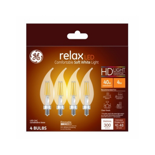 LED Bulb Relax CAC E12 (Candelabra) Soft White 40 W Clear