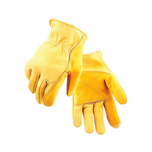 Gloves L Cowhide Leather Driver Gold Gold