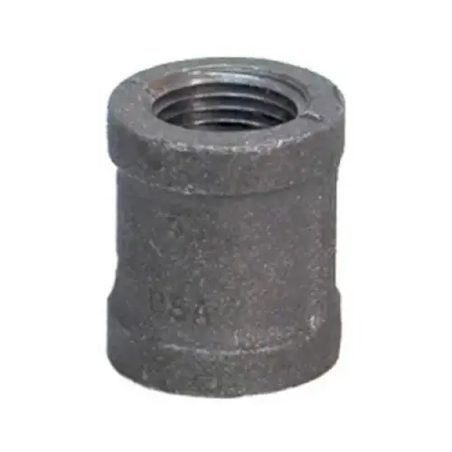 Coupling 1-1/4" FPT X 1-1/4" D FPT Black Malleable Iron Black