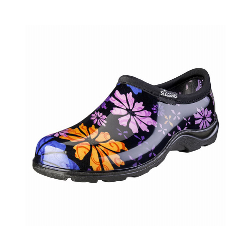 Sloggers 5116FP10 Garden/Rain Shoes Flower Power Women's 10 US Black Black