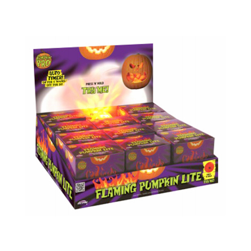 Fun World 94807PDQ-XCP11 Lights Pumpkin Pro Prelit Flaming Pumpkin - pack of 11