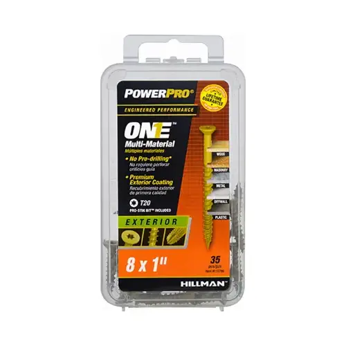 Multi-Material Screw POWERPRO ONE No. 8 X 1" L Star Flat Head Bronze