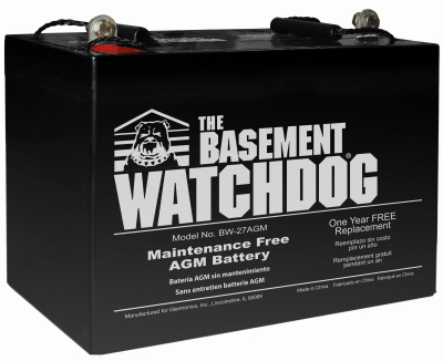 Basement Watchdog BW-27AGM Maintenance Free Battery 9" H X 10-1/4" W X 6-1/2" L