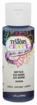 Testors 297430 Craft Paint, Matte, Navy Blue, 2 oz, Bottle