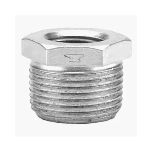 Hex Bushing 2" MPT T X 1-1/4" D FPT Galvanized Malleable Iron Galvanized