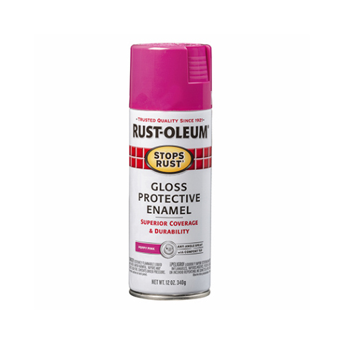 Enamel Spray Paint Stops Rust Gloss Poppy Pink 12 oz Poppy Pink