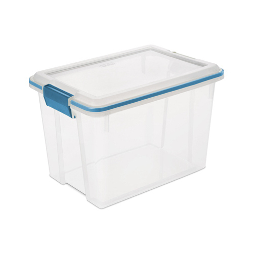 Gasket Box, Plastic, Blue Aquarium/Clear, 16-1/8 in L, 11-1/4 in W, 10-7/8 in H - pack of 6