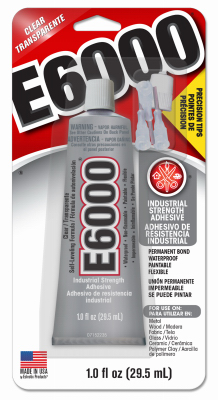 E6000 231020 Industrial Strength Adhesive with 4 Applicator Tips, Clear, 1 oz.