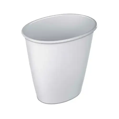 Wastebasket 1.5 gal White Polypropylene White