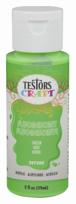 Testors 297505 Craft Paint, Fluorescent Green, 2 oz, Bottle