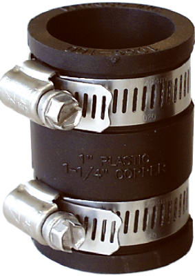 Fernco P1056-66 Flexible Coupling, 6 In, PVC, Black, 4.3 Psi Pressure