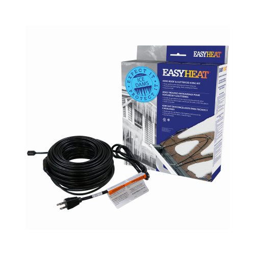 Easy Heat ADKS-600 ADKS Series Roof and Gutter De-Icing Cable, 120 ft L, 120 V, 600 W