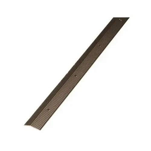 Carpet Trim, 72 in L, 1-3/8 in W, Fluted Surface, Aluminum, Pewter