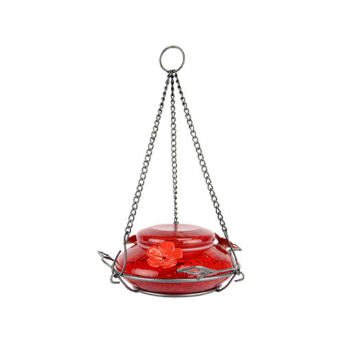 Nature's Way MHF4-XCP4 Nectar Feeder Nature's Way Hummingbird 16 oz Glass/Metal Modern 3 ports Red - pack of 4