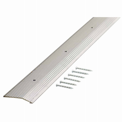 M-D 78212 Carpet Trim, 36 in L, 2 in W, Fluted Surface, Aluminum, Silver