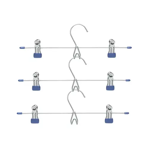 Honey-Can-Do HNG-01193-XCP2 Skirt/Slack Hanger 4-3/4" H X 7/16" W Silver - pack of 6