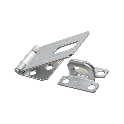 V30 Series Safety Hasp, 3-1/4 in L, 1-1/2 in W, Steel, Zinc, 0.44 in Dia Shackle