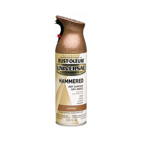RustOleum 247567XCP6 UNIVERSAL Spray Paint, Hammered, Copper, 12 oz