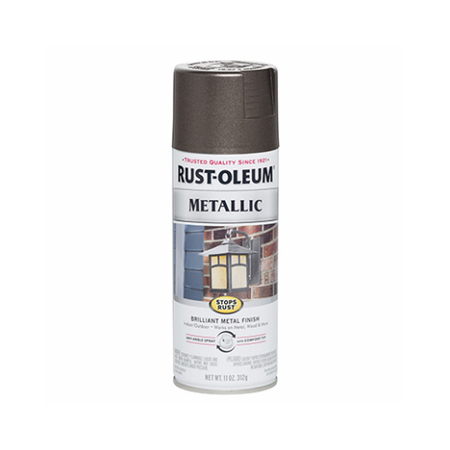 STOPS RUST Metallic Spray Paint, Metallic, Dark Bronze, 11 oz, Aerosol Can