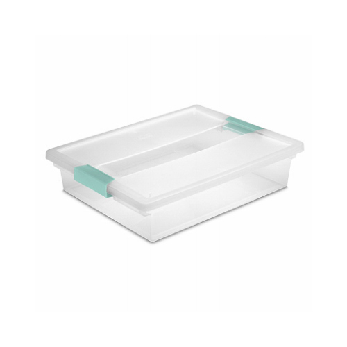 Sterilite 19638606 Clip Box, Plastic, Blue Aquarium/Clear, 14 in L, 11 ...