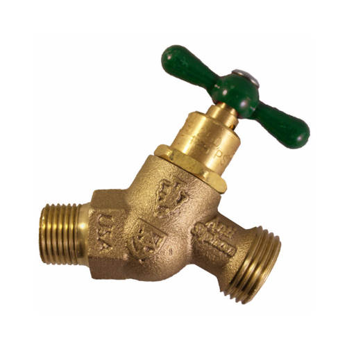 No-Kink Hose Bibb 1/2" MIP X 3/4" MHT Anti-Siphon Brass