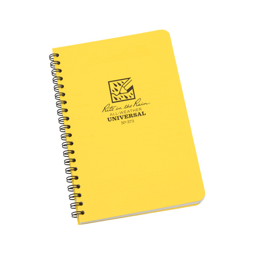 Notebook All-Weather 4-5/8" W X 7" L Spiral Yellow Yellow
