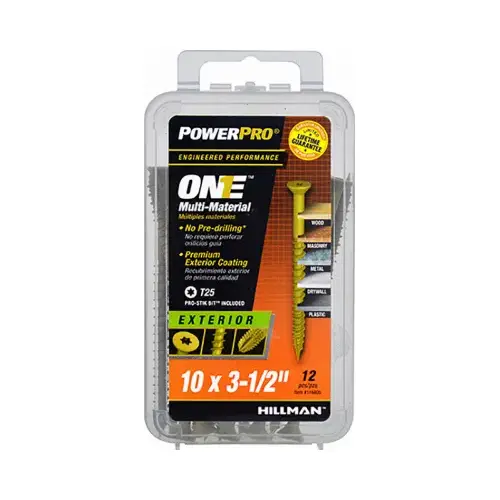 Multi-Material Screw POWERPRO ONE No. 10 X 3-1/2" L Star Flat Head Bronze