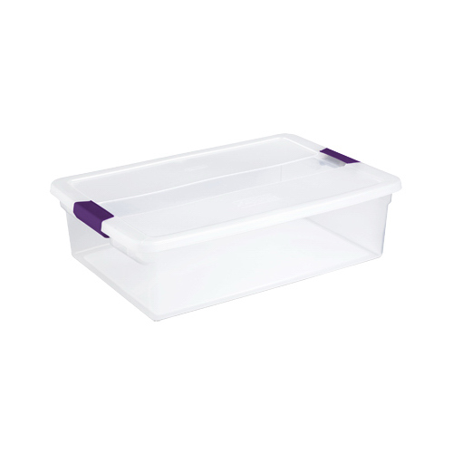 Latch Storage Box 6.5" H X 16.375" W X 23.625" D Stackable Clear