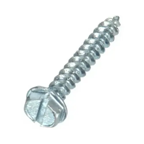 Sheet Metal Screws No. 8 X 1/2" L Slotted Hex Washer Head Zinc-Plated