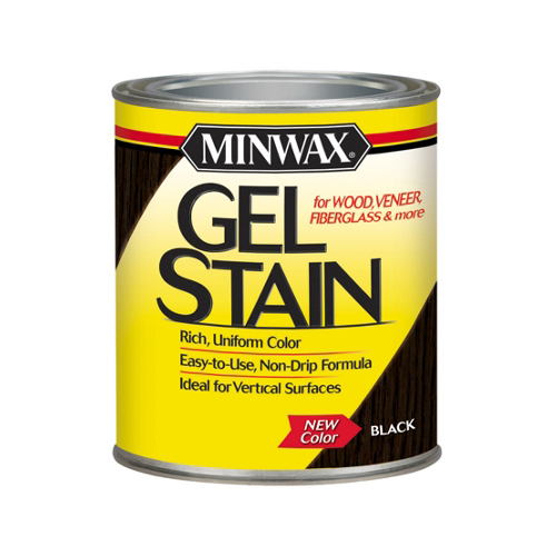 Minwax 660920000-XCP4 Gel Stain Semi-Transparent Black Oil-Based 1 qt ...