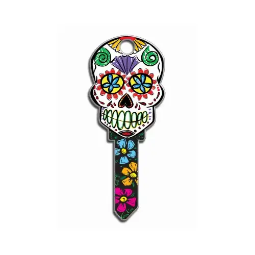 Key Blank Key Shapes Sugar Skull House SC1 Single For Schlage Multicolored Painted