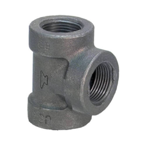Reducing Tee 1/4" FPT X 1/4" D FPT Black Malleable Iron Black