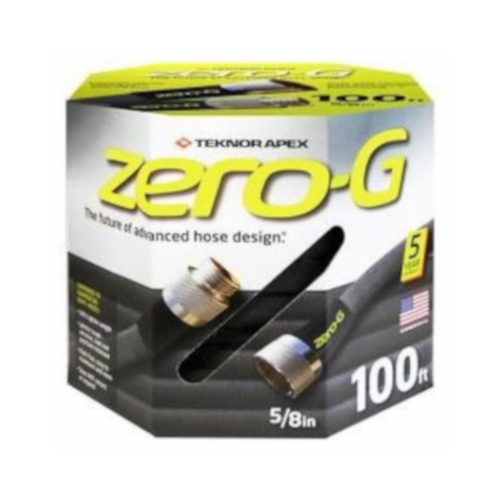 Zero-G Garden Hose, 5/8 in, 100 ft L, Coupling, Fiber, Gray