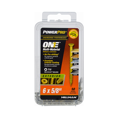 Multi-Material Screw POWERPRO ONE No. 6 X 5/8" L Star Flat Head Bronze