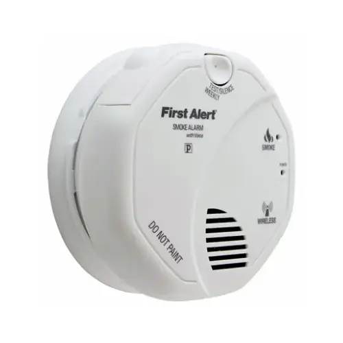 Wireless Smoke Alarm with Voice Location, 3 V, Photoelectric Sensor, 85 dB, Alarm: Audible White