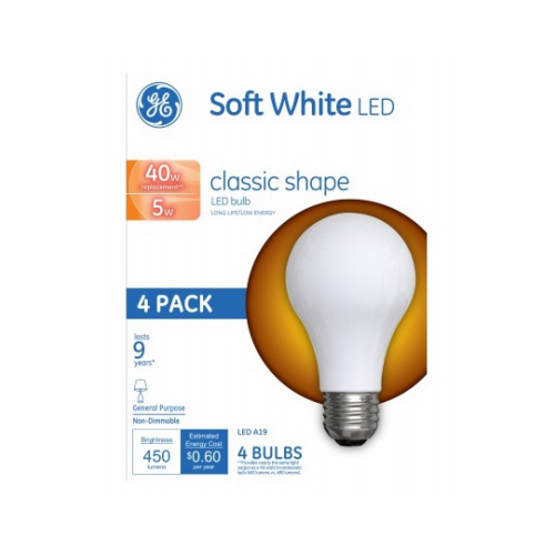 LED Bulb A19 Soft White 40 W Clear