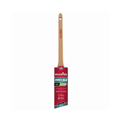 Paint Brush, 1-1/2 in W, 2-3/16 in L Bristle, Synthetic Fabric Bristle, Sash Handle White