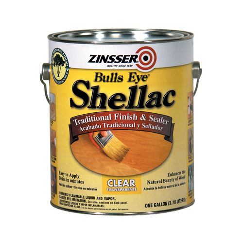 Zinsser 0301 Bulls Eye Shellac, MidTone, Clear, Liquid, 1 gal, Can