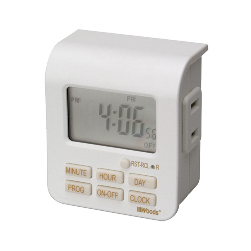 7 Day Digital Timer Indoor 125 V White White