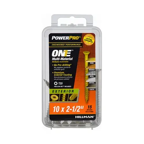 Multi-Material Screw POWERPRO ONE No. 10 S X 2-1/2" L Star Flat Head Bronze - pack of 5