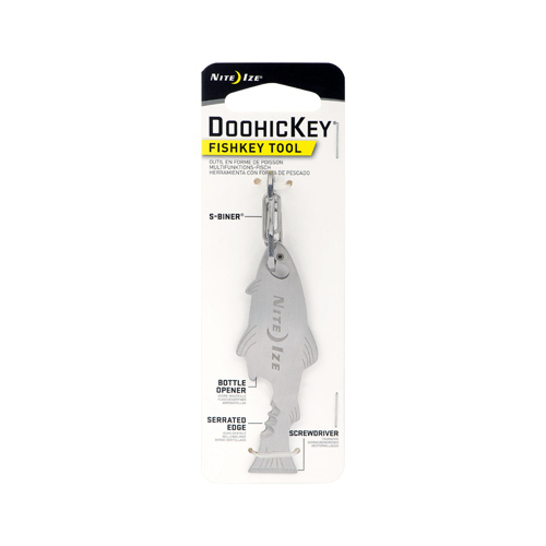 Nite Ize KMTFKS-11-R6-XCP6 Key Tool DoohicKey Stainless Steel Silver S-Biner Silver - pack of 6