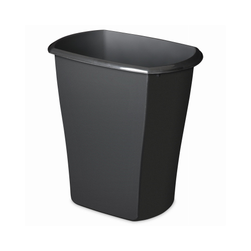 Garbage Can 5.5 gal Black Plastic Black