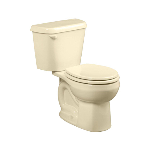Colony Complete Toilet, Round Bowl, 1.28 gpf Flush, 12 in Rough-In, 15 in H Rim, Bone
