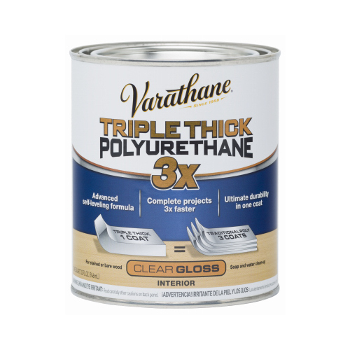 Triple Thick Polyurethane Gloss Clear Water-Based 1 qt Clear