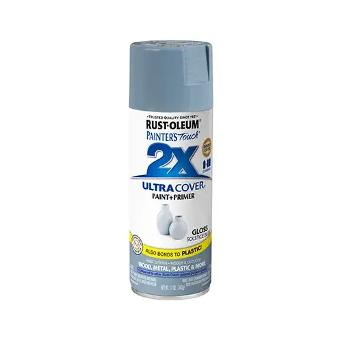 Spray Paint, Gloss, Solstice Blue, 12 oz, Aerosol Can - pack of 6